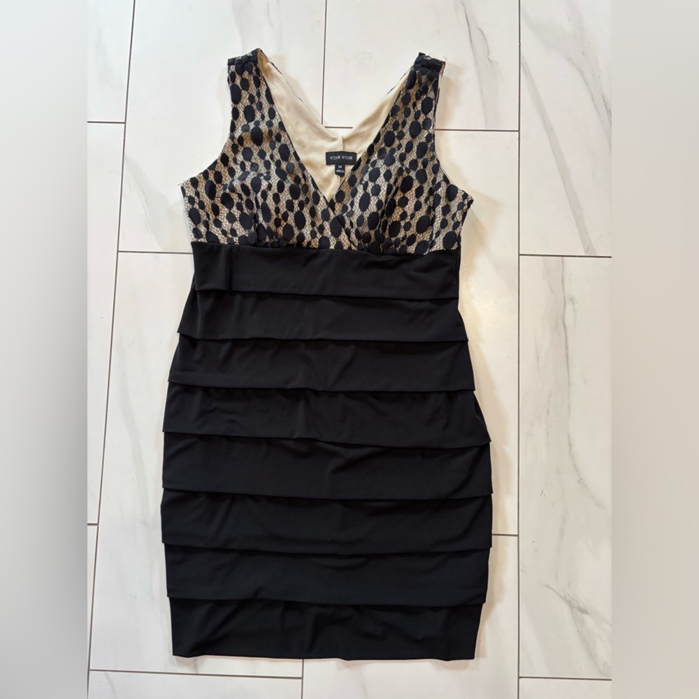 3/$30 Voir Voir Black and Lace, Body Con Dress size 14